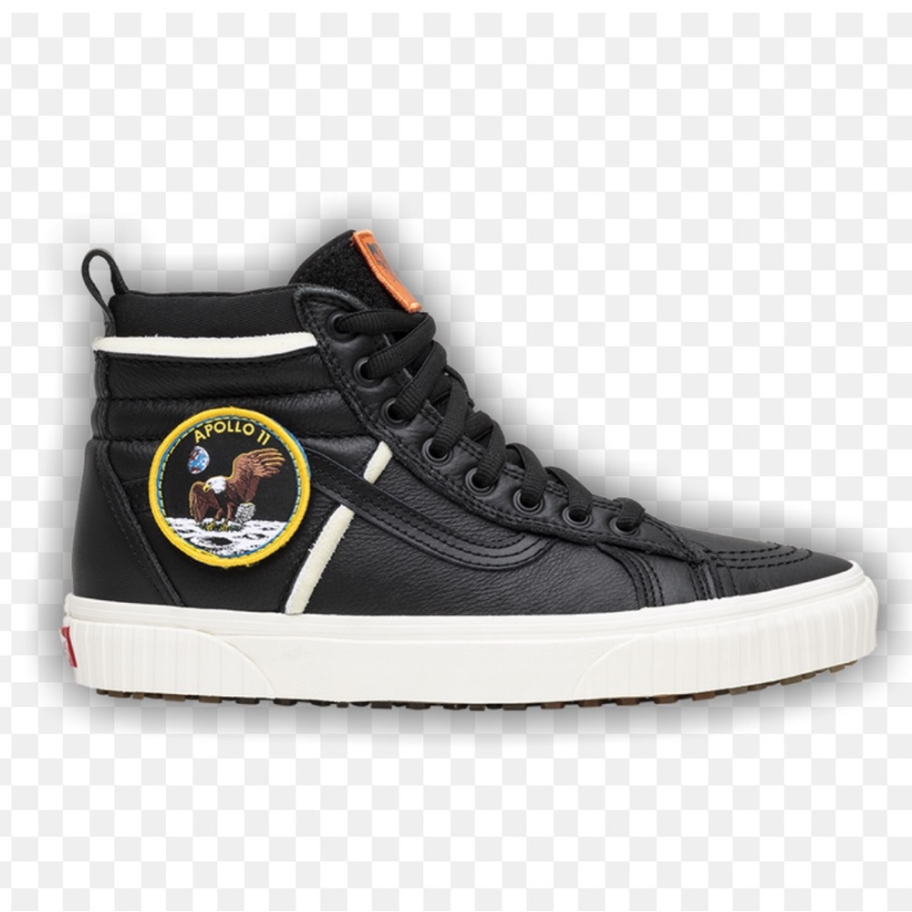 Vans Black Leather Sk8-Hi MTE NASA Space Voyager Patches High Top Sneakers 10